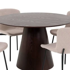 New Wohnen Esszimmer Möbelset mit rundem Tisch - Crystono (fünfteilig)