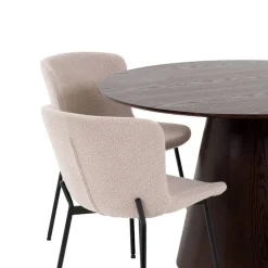New Wohnen Esszimmer Möbelset mit rundem Tisch - Crystono (fünfteilig)