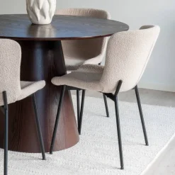 New Wohnen Esszimmer Möbelset mit rundem Tisch - Crystono (fünfteilig)