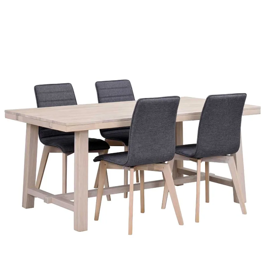 Sale Wohnen Esszimmer 4-Personen Gruppe White Wash - Dioca (fünfteilig)