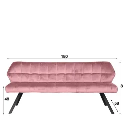 Discount Wohnen Esszimmer Polsterbank in Rosa Samt - Miobelda