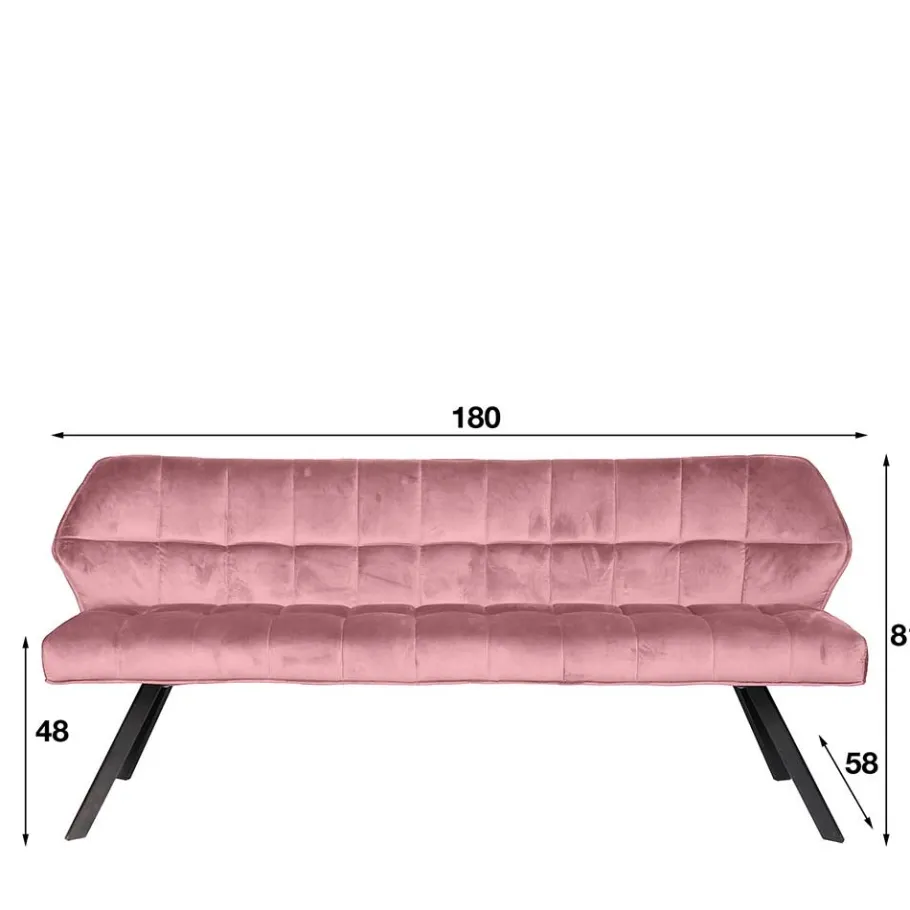 Discount Wohnen Esszimmer Polsterbank in Rosa Samt - Miobelda
