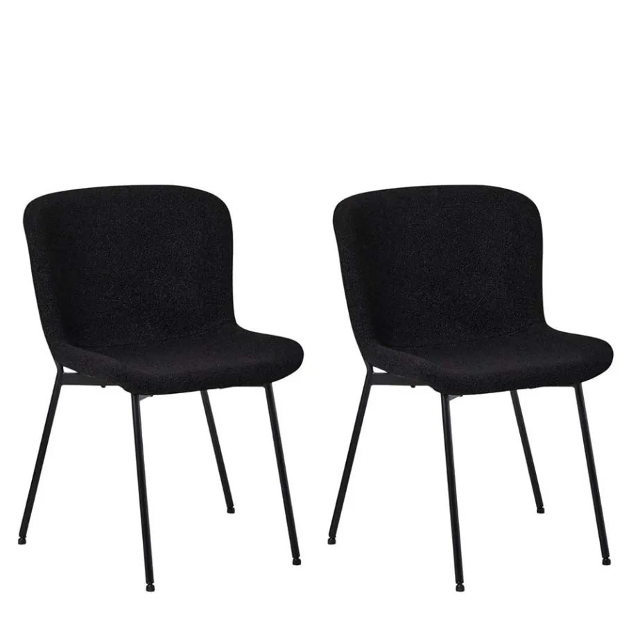 Sale Wohnen Esszimmer Polsterstuhl in Schwarz - Caleena (2er Set)