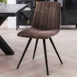 Sale Wohnen Esszimmer Retrostühle in Taupe Samt - Ansga (4er Set)