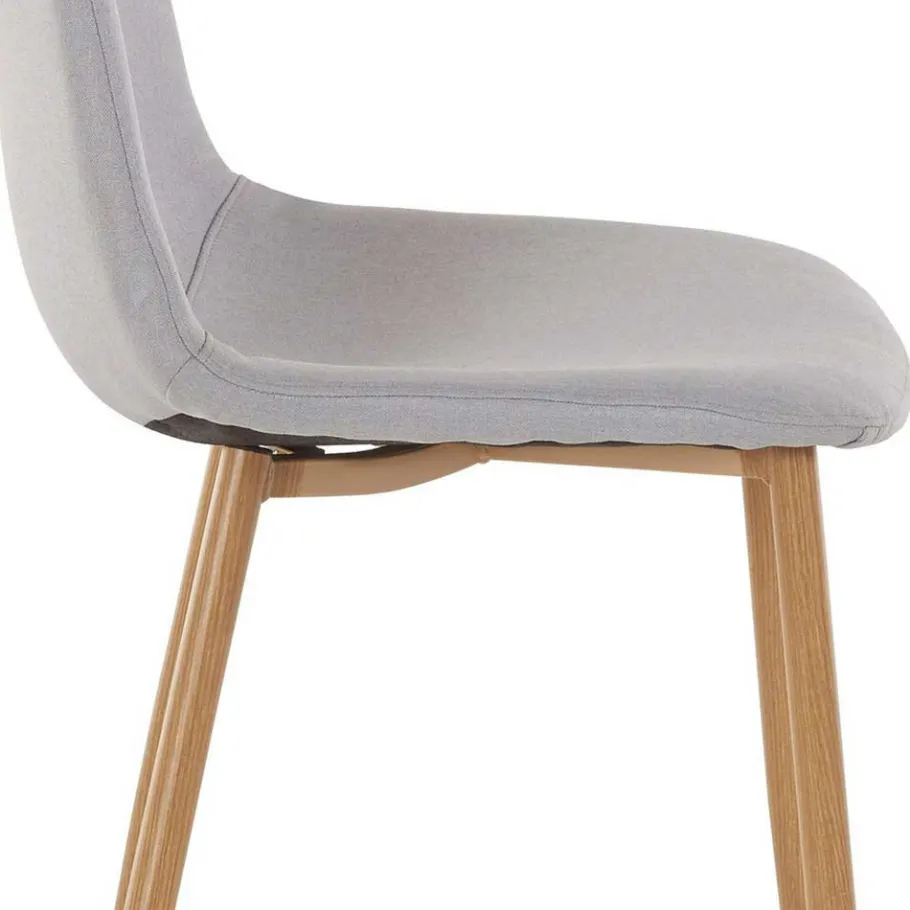Online Wohnen Esszimmer Schalenstühle in Hellgrau Stoff - Reus (4er Set)