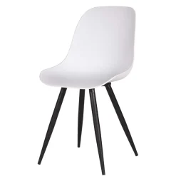 Discount Wohnen Esszimmer Schalenstuhl in Weiß Kunststoff - Saar (2er Set)