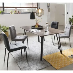 New Wohnen Esszimmer Sitzgarnitur im Retrostil - Haclana (fünfteilig)