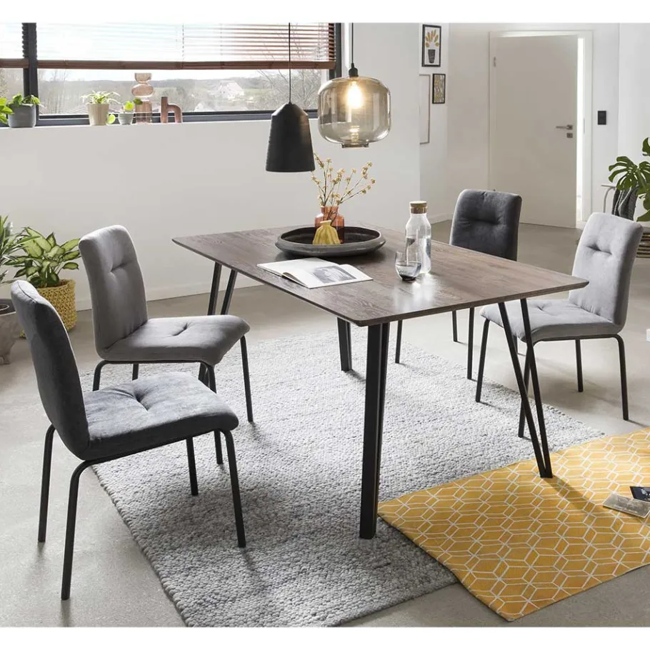 New Wohnen Esszimmer Sitzgarnitur im Retrostil - Haclana (fünfteilig)