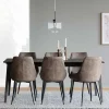 New Wohnen Esszimmer Sitzgruppe in Braun & Schwarz - Elizabeth (siebenteilig)