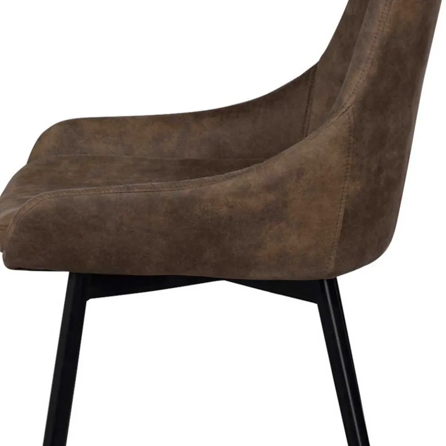 New Wohnen Esszimmer Sitzgruppe in Braun & Schwarz - Elizabeth (siebenteilig)