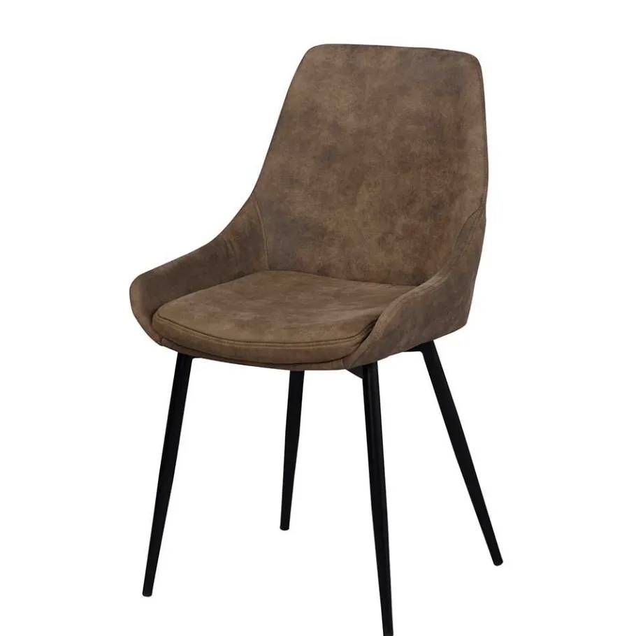 New Wohnen Esszimmer Sitzgruppe in Braun & Schwarz - Elizabeth (siebenteilig)