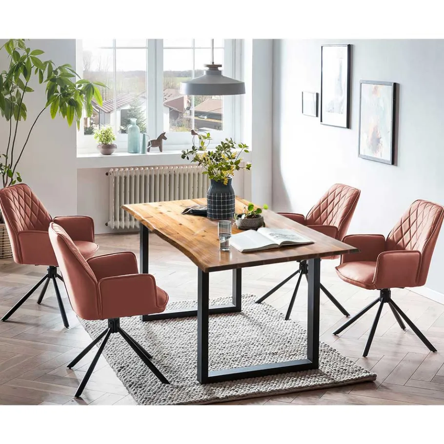 New Wohnen Esszimmer Sitzgruppe modern - Frey (fünfteilig)