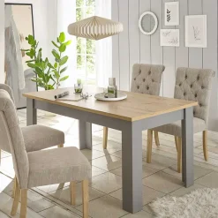 Sale Wohnen Esszimmer Tisch in Eiche NB & Lichtgrau - Buleta