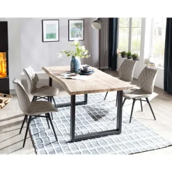 Sale Wohnen Esszimmer Tischgruppe mit 4 Stühlen - Tilveta I (fünfteilig)