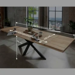 Clearance Wohnen Esszimmer Wildeiche Esstisch mit Mikado Fußgestell - Shajan