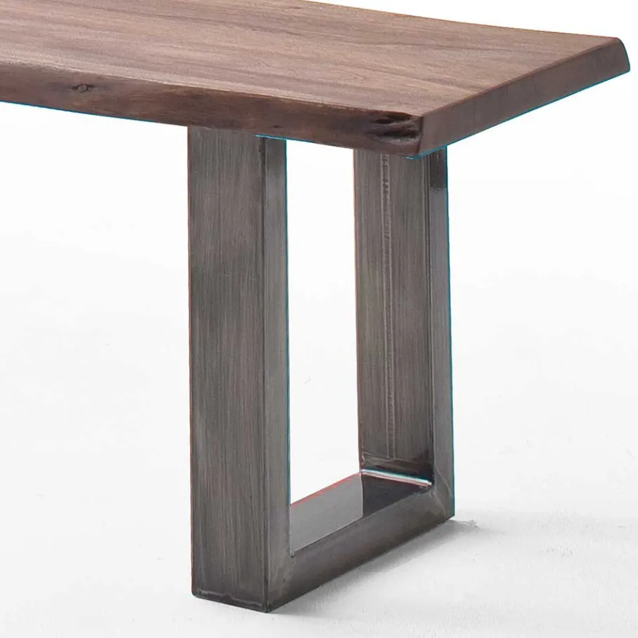 Best Wohnen Esszimmerbank in Walnuss Braun mit Altsilber - This