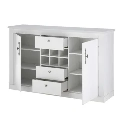 Best Wohnen Esszimmermöbel Kombi in weißer Holzoptik Pinie - Liancos (vierteilig)