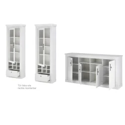 Sale Wohnen Esszimmerschrank Set in weißer Holzoptik Pinie - Liancos (dreiteilig)