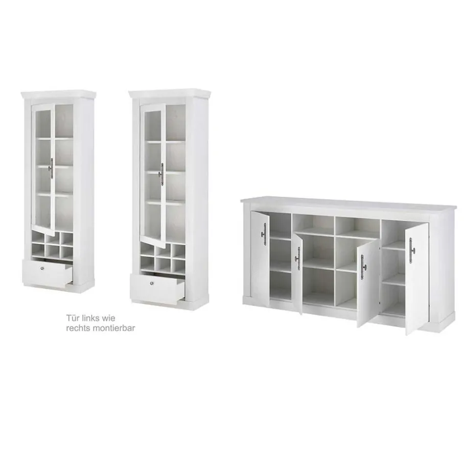 Sale Wohnen Esszimmerschrank Set in weißer Holzoptik Pinie - Liancos (dreiteilig)