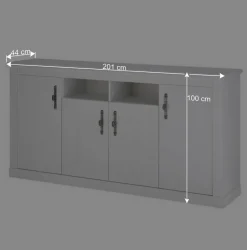 Sale Wohnen Esszimmerschrank Set in weißer Holzoptik Pinie - Liancos (dreiteilig)