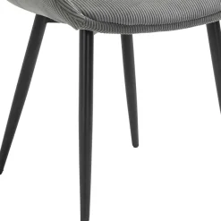 Clearance Wohnen Esszimmerstuhl aus Cord in Grau - Culau (2er Set)
