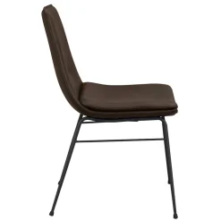 Clearance Wohnen Esszimmerstuhl aus Leder in Braun - Unkorian (2er Set)