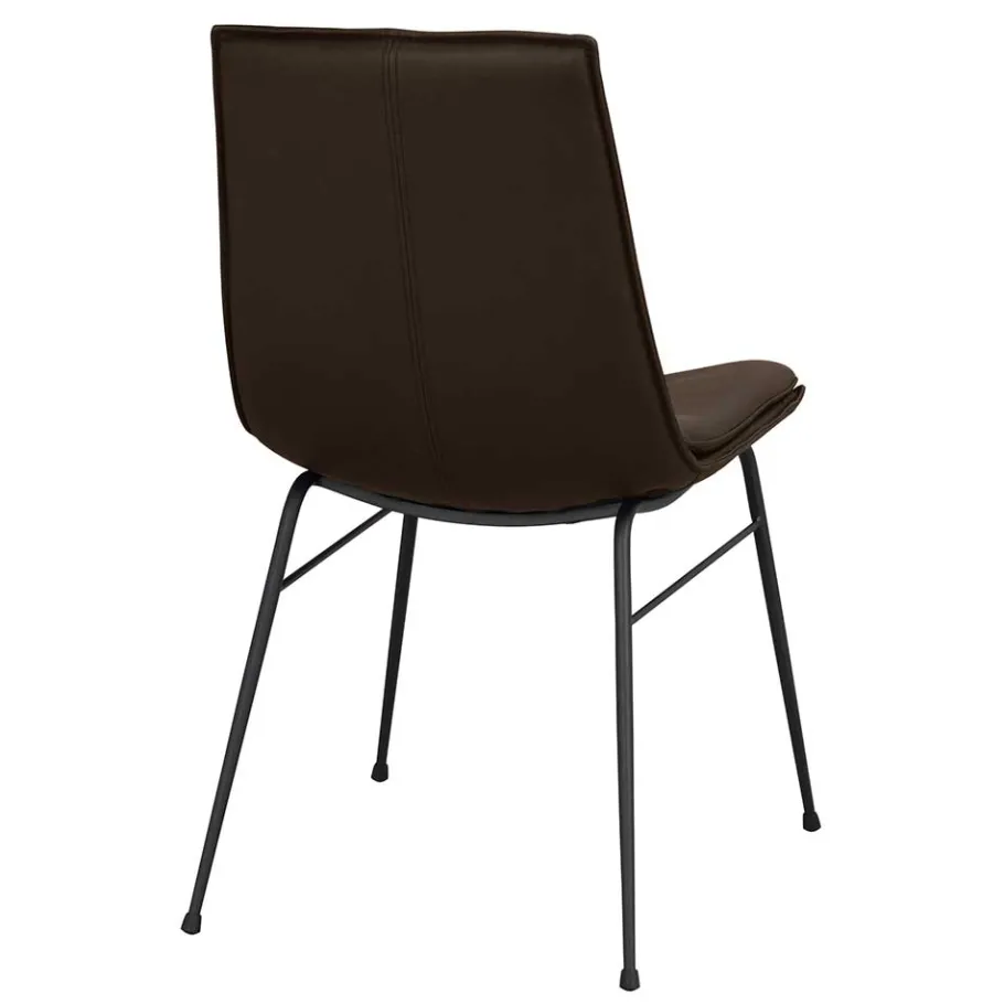Clearance Wohnen Esszimmerstuhl aus Leder in Braun - Unkorian (2er Set)