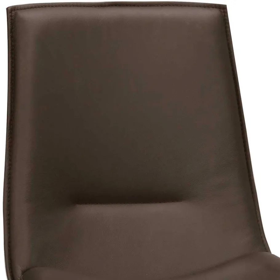 Clearance Wohnen Esszimmerstuhl aus Leder in Braun - Unkorian (2er Set)