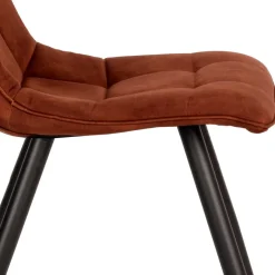 Sale Wohnen Esszimmerstuhl aus Velours Rost Braun - Mangos (2er Set)