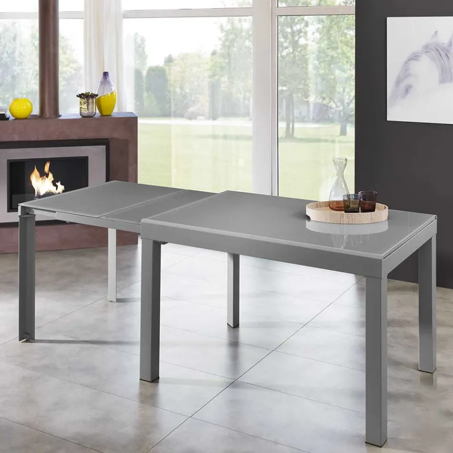Online Wohnen Esszimmertisch in Grau Florian ausziehbar von 120cm auf 350cm