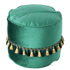 Outlet Wohnen Ethno Style Pouf mit Makramee Quasten Borte - Natsonai