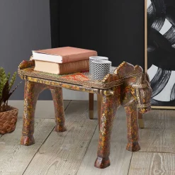 Outlet Wohnen Ethnostyle Hocker in Pferde Optik - Adrian