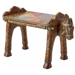 Outlet Wohnen Ethnostyle Hocker in Pferde Optik - Adrian