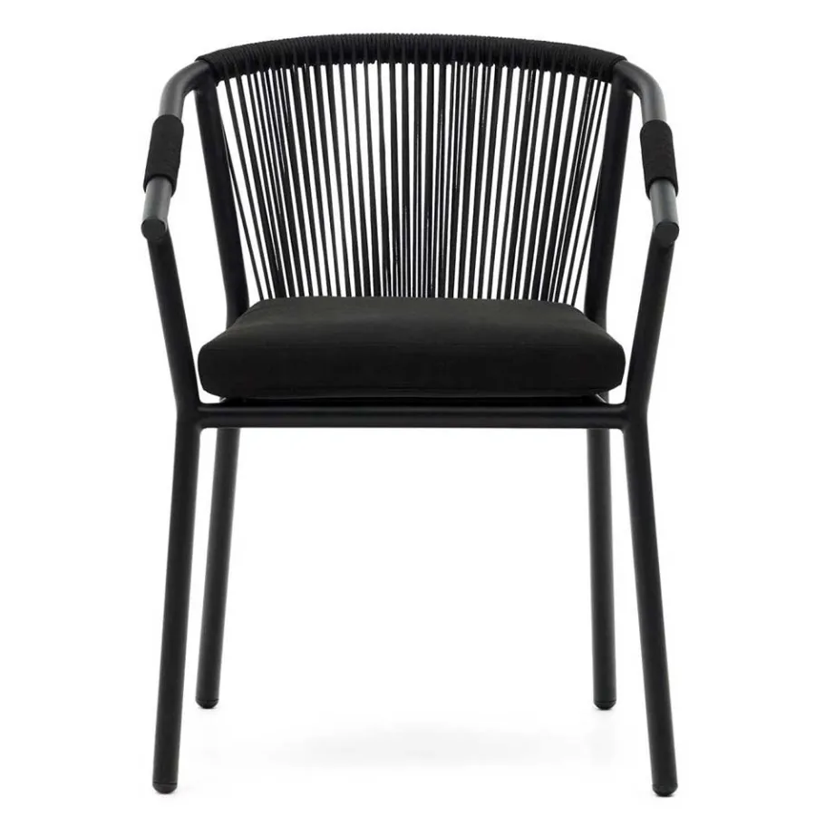 Hot Wohnen Extravagante Gartenstühle in Schwarz - Onna (4er Set)
