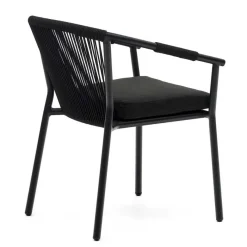 Hot Wohnen Extravagante Gartenstühle in Schwarz - Onna (4er Set)