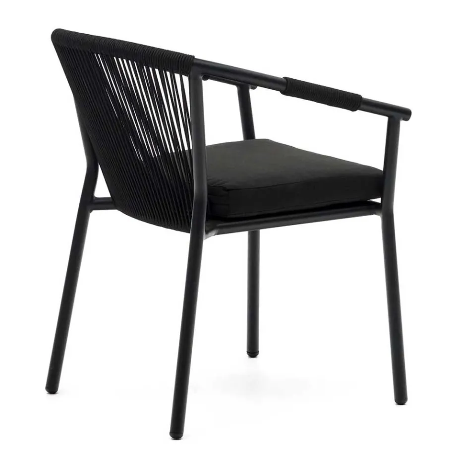 Hot Wohnen Extravagante Gartenstühle in Schwarz - Onna (4er Set)