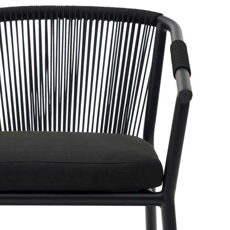 Hot Wohnen Extravagante Gartenstühle in Schwarz - Onna (4er Set)