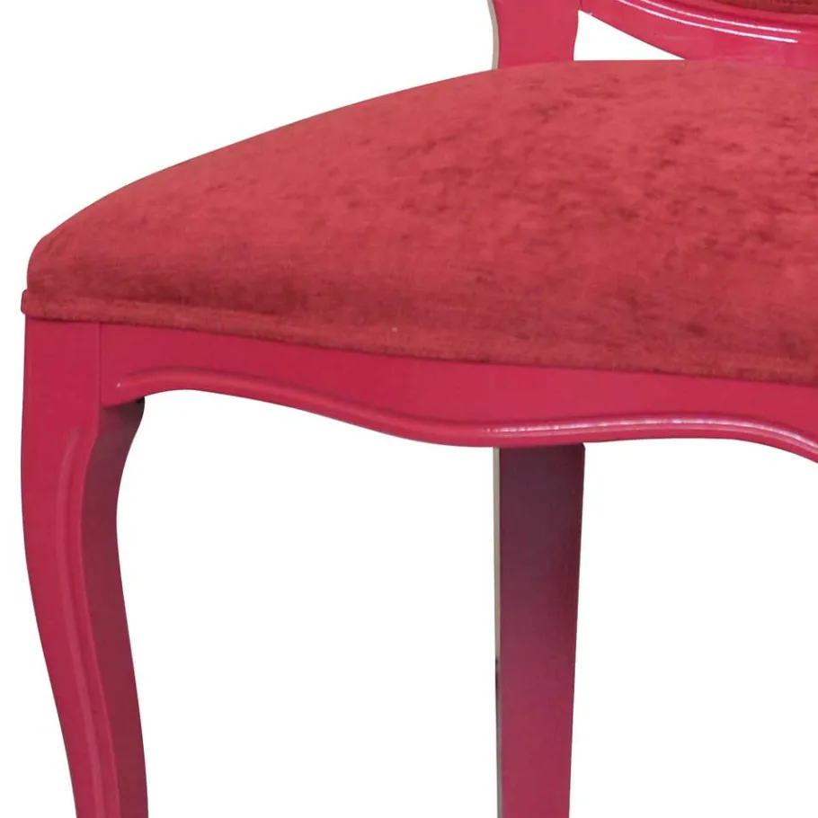 Online Wohnen Extravaganter Barockdesign Polsterstuhl in Rot - Dregona