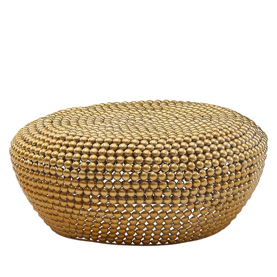 Online Wohnen Extravaganter Couchtisch in Gold aus Alu - Westerland