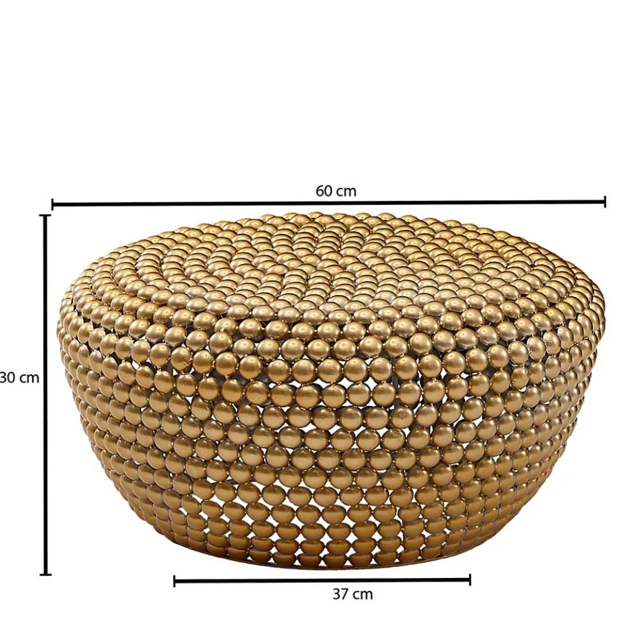 Online Wohnen Extravaganter Couchtisch in Gold aus Alu - Westerland