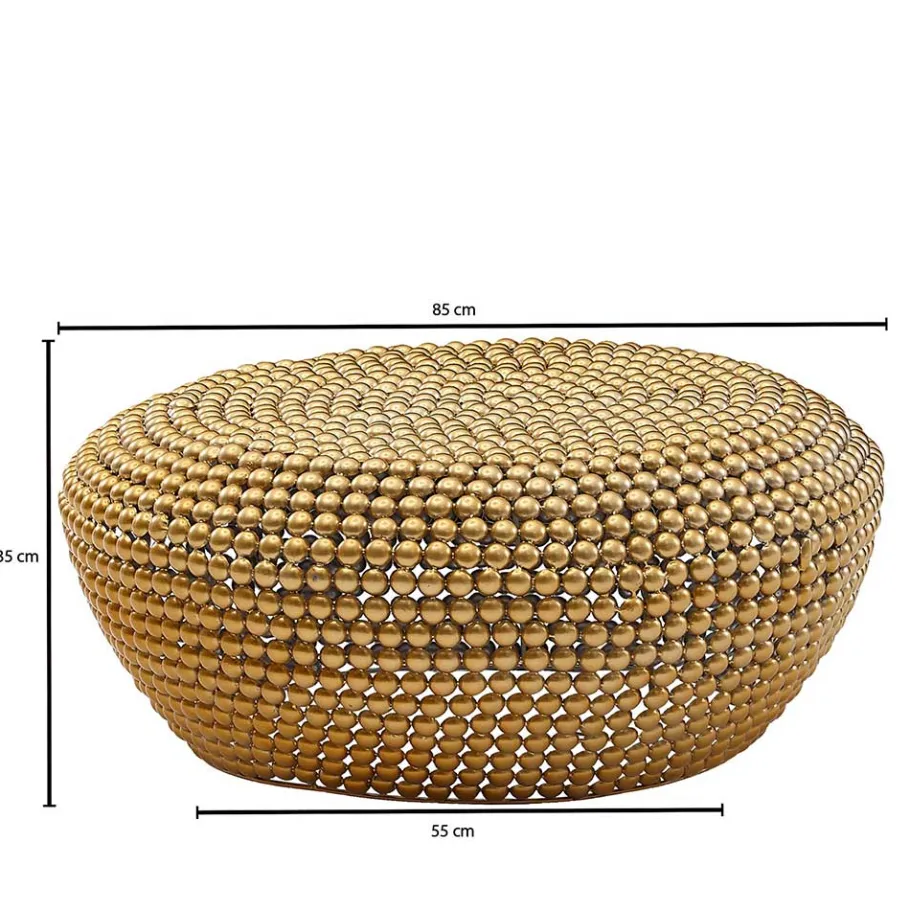 Online Wohnen Extravaganter Couchtisch in Gold aus Alu - Westerland