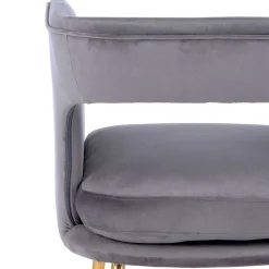 Outlet Wohnen Extravaganter Samt Tischsessel in Grau & Gold - Ilfred