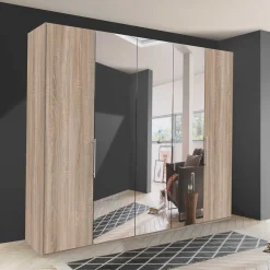 New Wohnen Falttüren Kleiderschrank mit Spiegel - Zayun