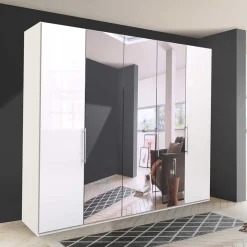 Sale Wohnen Falttüren Kleiderschrank mit Spiegel & Glas - Dolienca