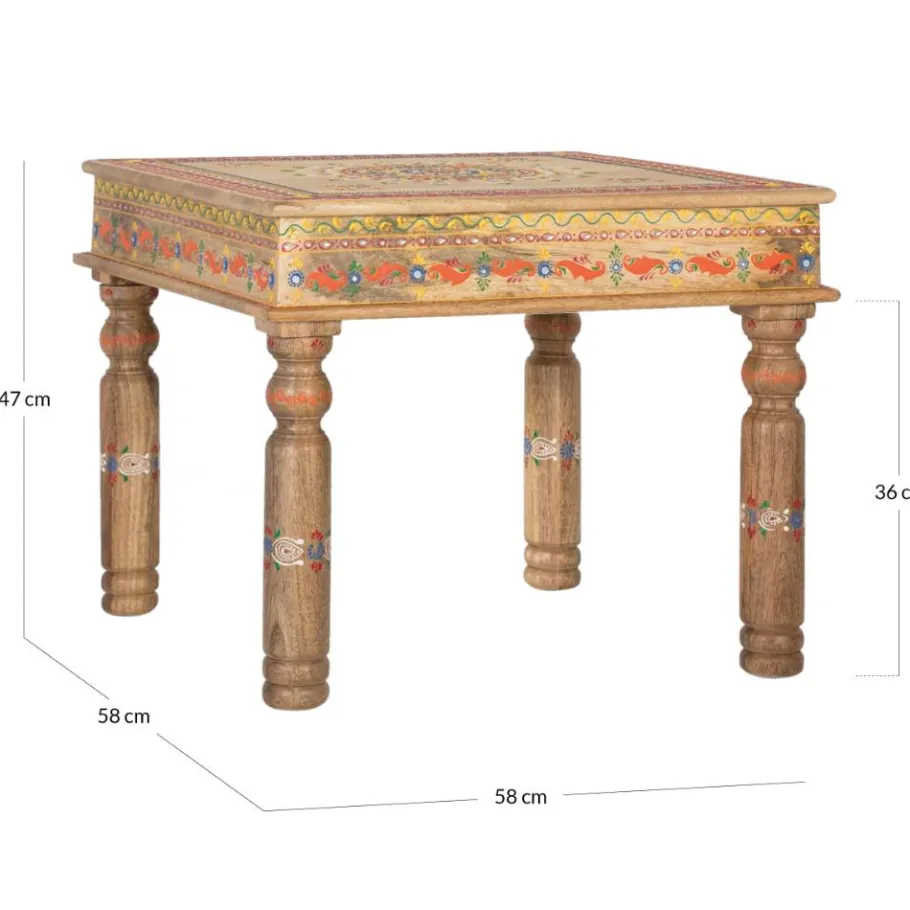 Best Wohnen Farbenfroh bemalter Couchtisch im Boho Style - Portland