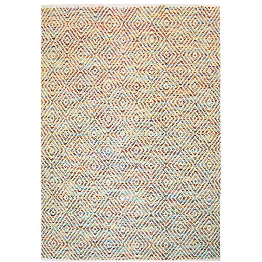 Sale Wohnen Farbenfroher Teppich mit Rauten Muster - Elynas