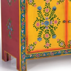 Best Wohnen Farbenfrohes Design-Highboard mit Blumen Motiven - Leverias