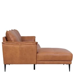 Online Wohnen Federkern Ecksofa in Cognac Braun Leder - Zierra