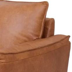 Online Wohnen Federkern Ecksofa in Cognac Braun Leder - Zierra