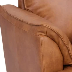Online Wohnen Federkern Ecksofa in Cognac Braun Leder - Zierra